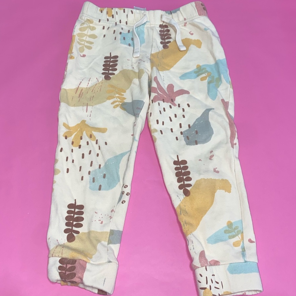 Dot Dot Smile Kids Joggers - Cream with Multicolor Print